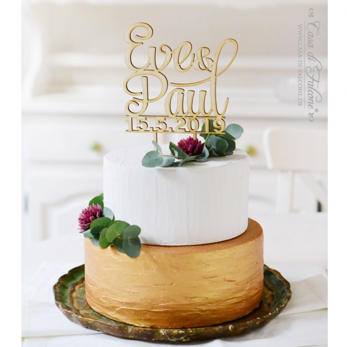 Hochzeit Cake topper, personalisiert mit Namen Klassik III