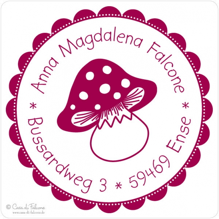 Kinderadressstempel Fliegenpilz