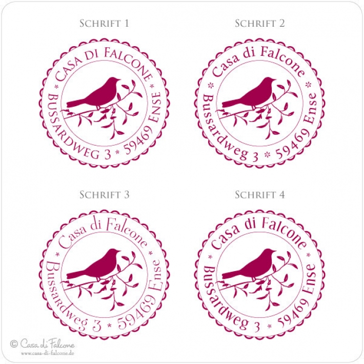 Adressstempel Vogel