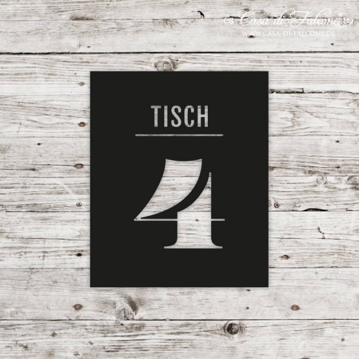 Lasercut Tischnummer 4