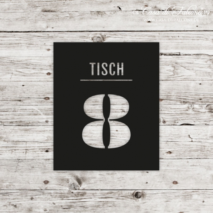 Lasercut Tischnummer 8
