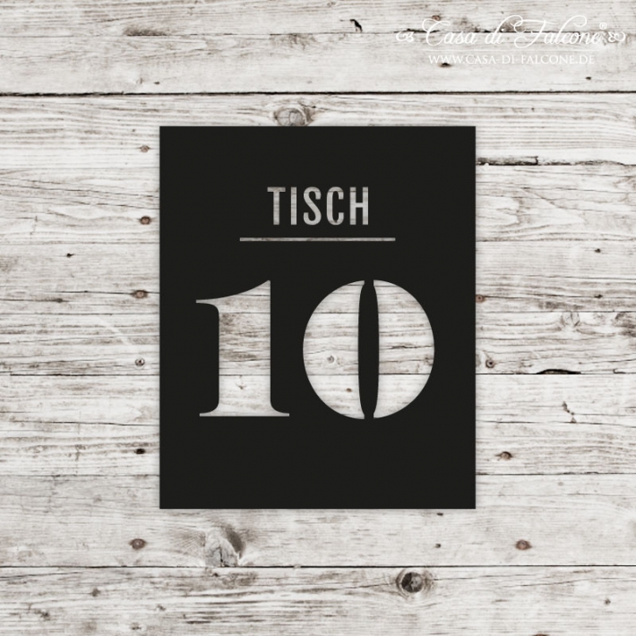 Lasercut Tischnummer 10