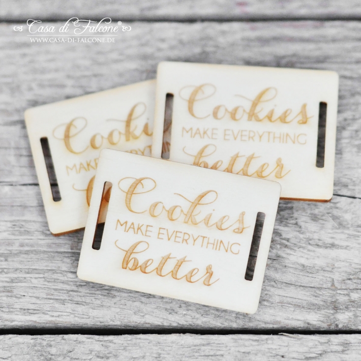 Holzanhnger eckig - Cookies