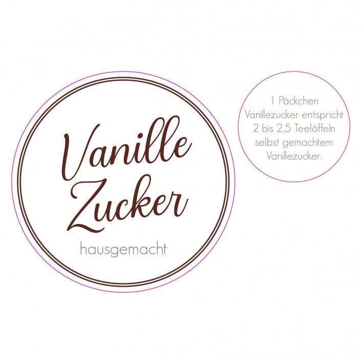 Aufkleber Vanillezucker hausgemacht
