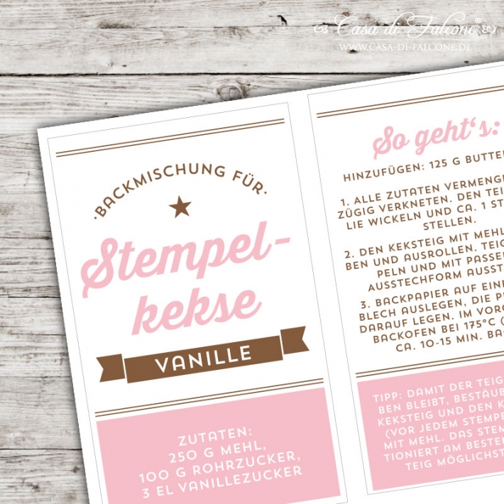 Aufkleber Retro V - Backmischung Stempelkekse - Vanille