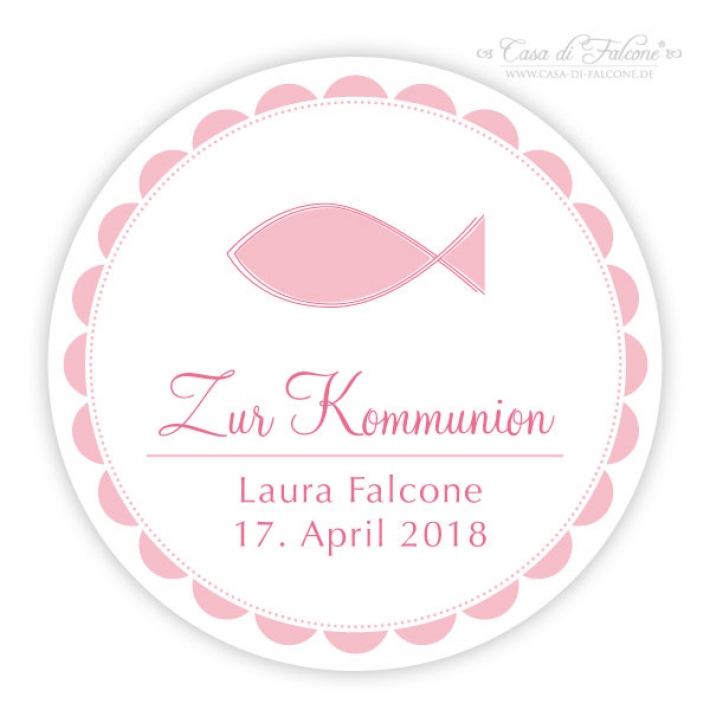 Kommunion Aufkleber Fisch I