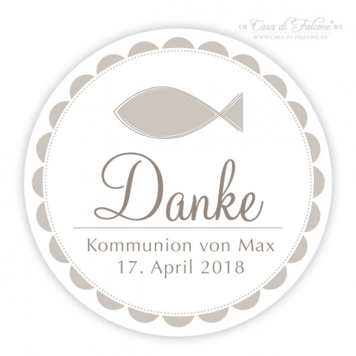 Kommunion Aufkleber Fisch I