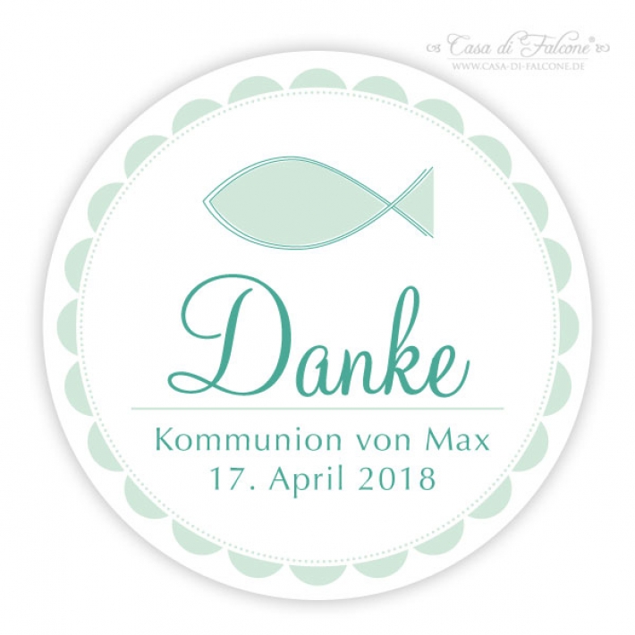 Kommunion Aufkleber Fisch I