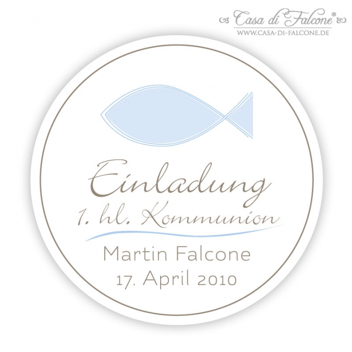 Kommunion Aufkleber Fisch II