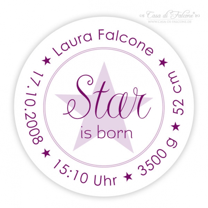Personalisierte Aufkleber zur Geburt- a star is born