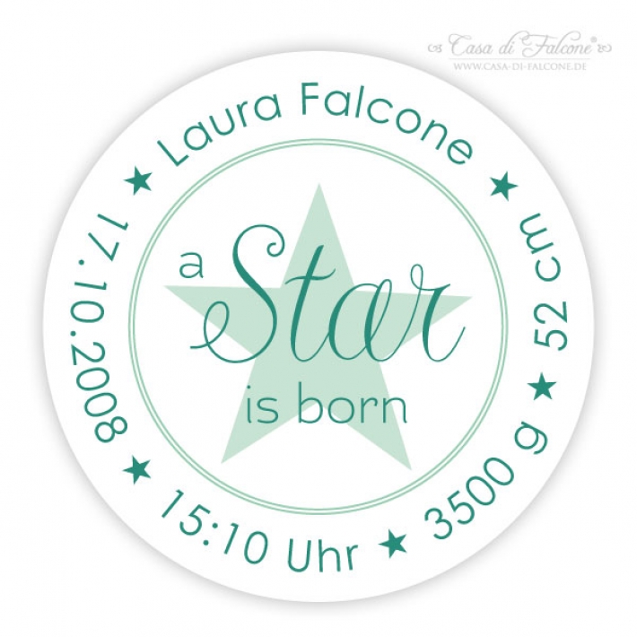 Personalisierte Aufkleber zur Geburt- a star is born