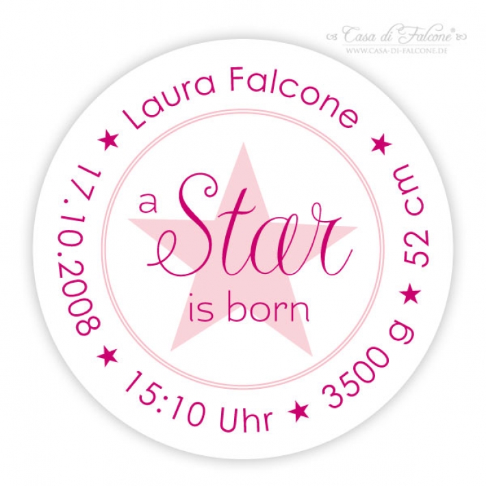 Personalisierte Aufkleber zur Geburt- a star is born