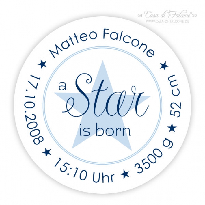 Personalisierte Aufkleber zur Geburt- a star is born