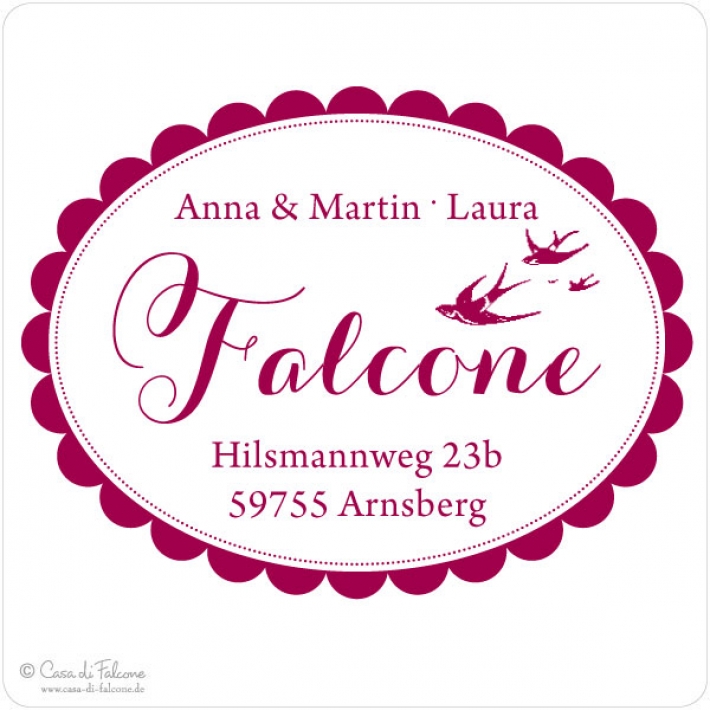 Adressstempel Schwalben