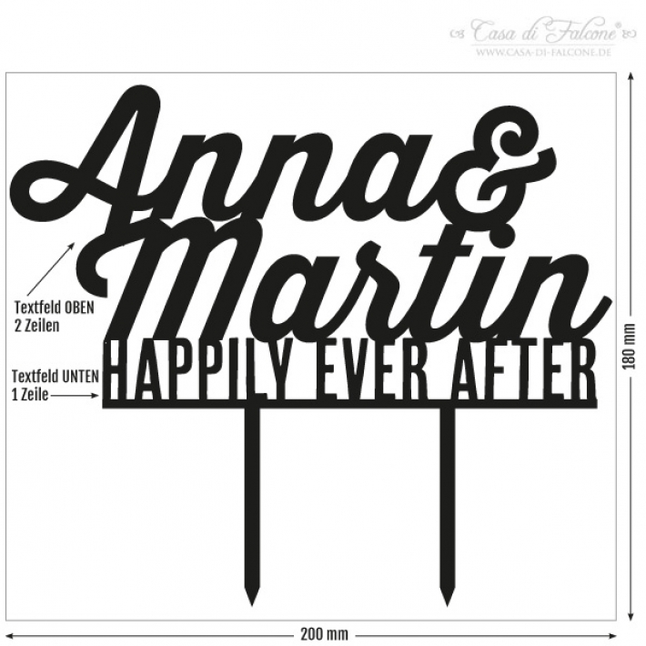 Personalisierter Hochzeit Cake topper - chalkboard