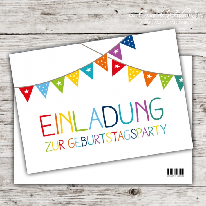 Postkarte - Einladung zur Geburtstagsparty