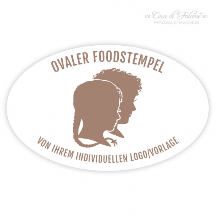 Foodstempel OVAL 65 x 39 mm - von Ihrem Logo