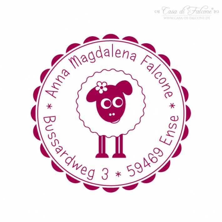 Kinderadressstempel Schaf