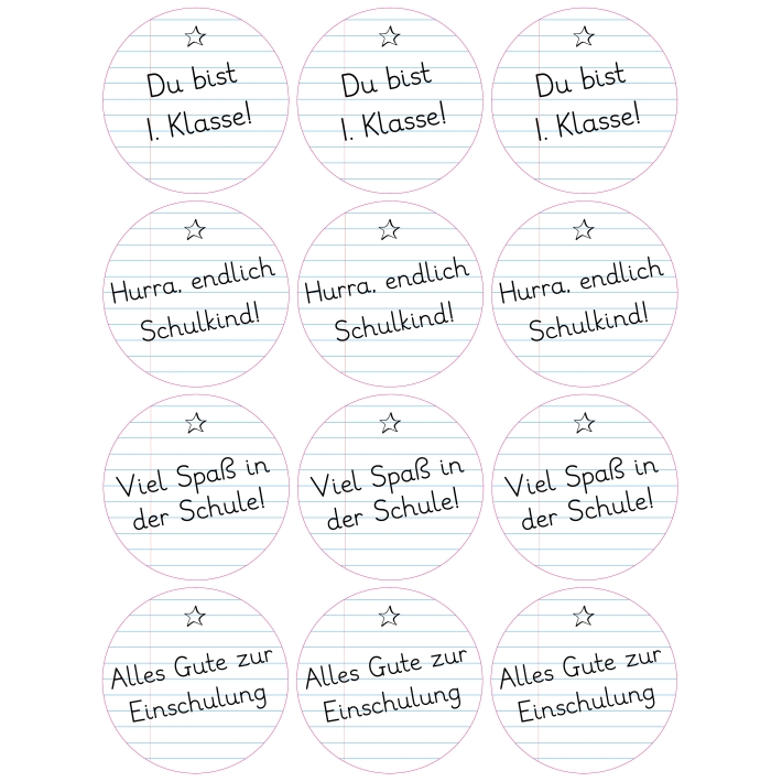 Einschulung Aufkleber Glckwnsche