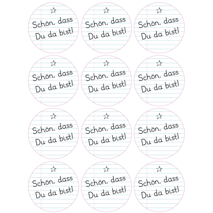 Einschulung Aufkleber Schön, dass Du da bist