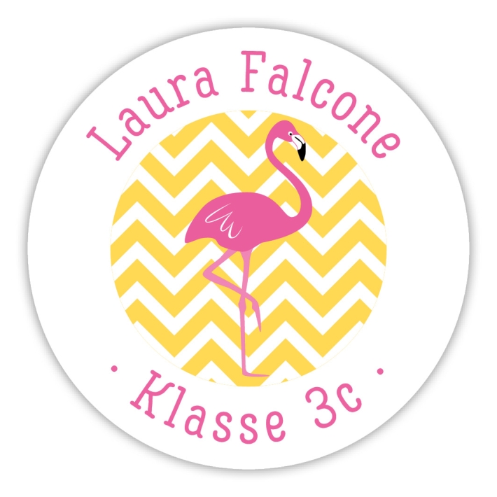 Schulaufkleber I Namensaufkleber fr die Schule Flamingo