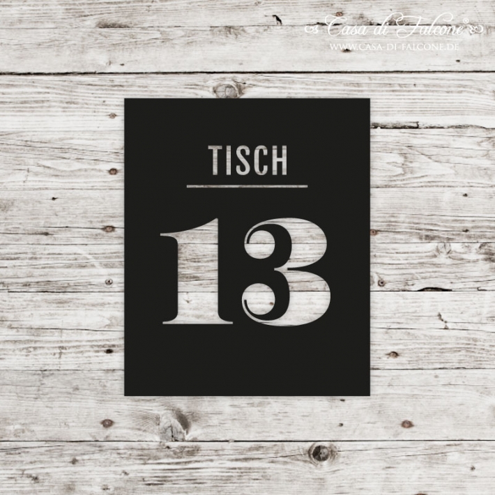 Lasercut Tischnummer 13