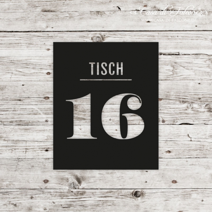 Lasercut Tischnummer 16
