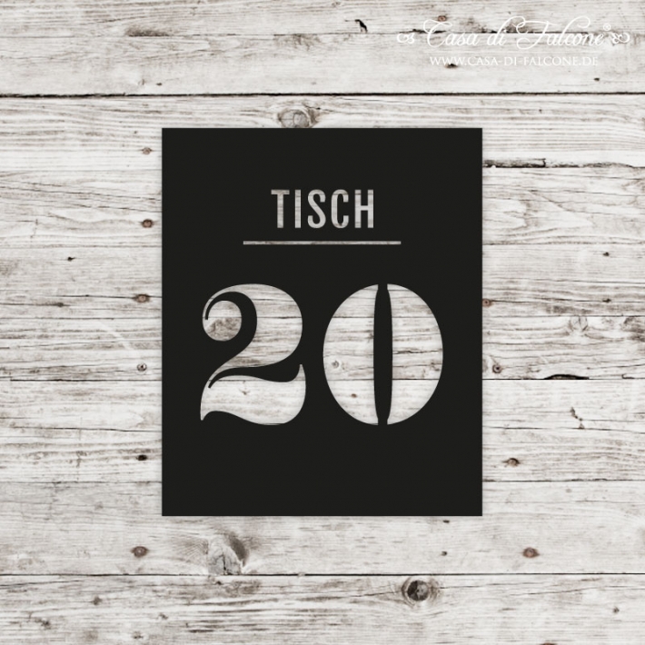 Lasercut Tischnummer 20