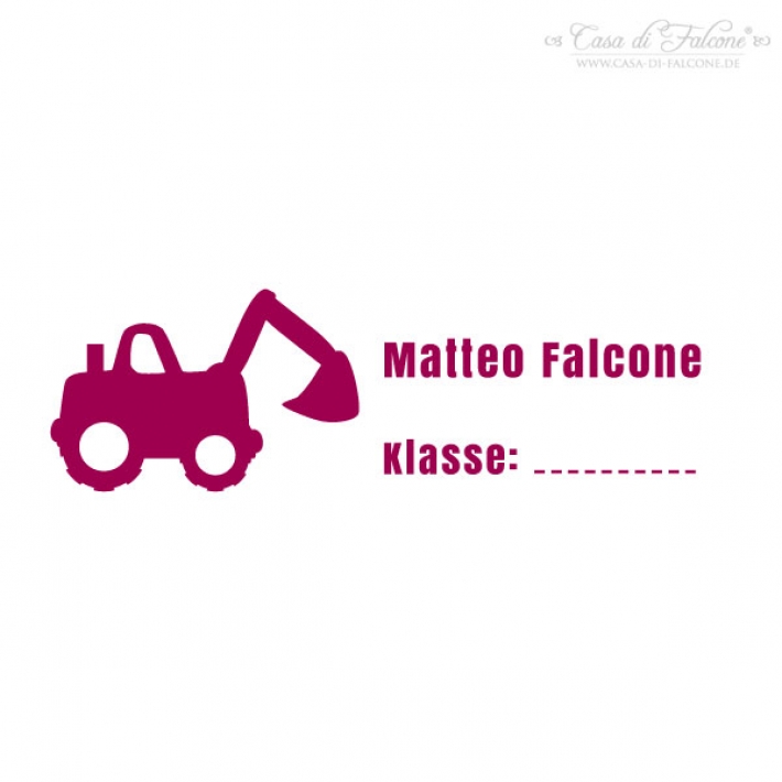 Schulstempel Bagger