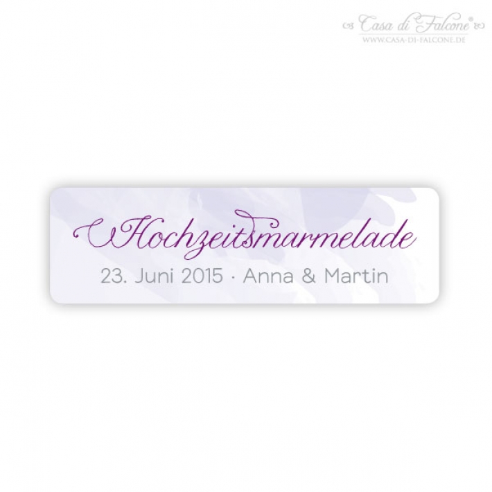 Watercolour - Aufkleber fr Hochzeitsmarmelade schmal