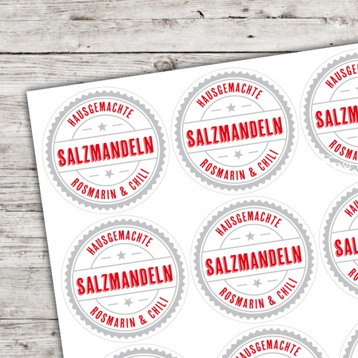 Aufkleber Salzmandeln