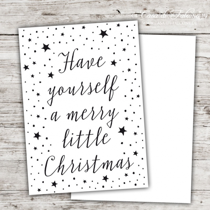 Postkarte Kalligrafie Have yourself a merry little christmas