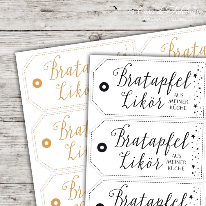 Aufkleber Bratapfellikr Hangtag