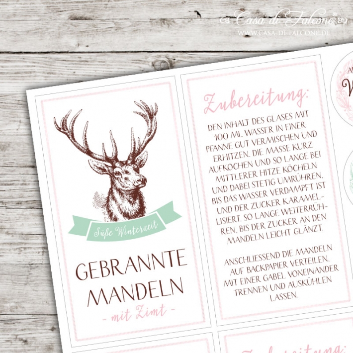 Aufkleber Gebrannte Mandeln Mischung, pastell