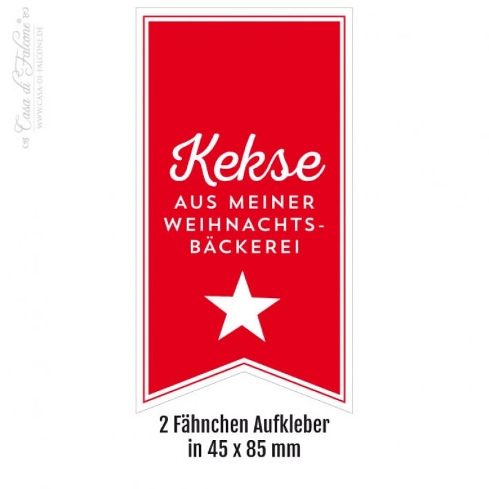 Kekstten Weihnachten 4er Set, Stern rot-weiss