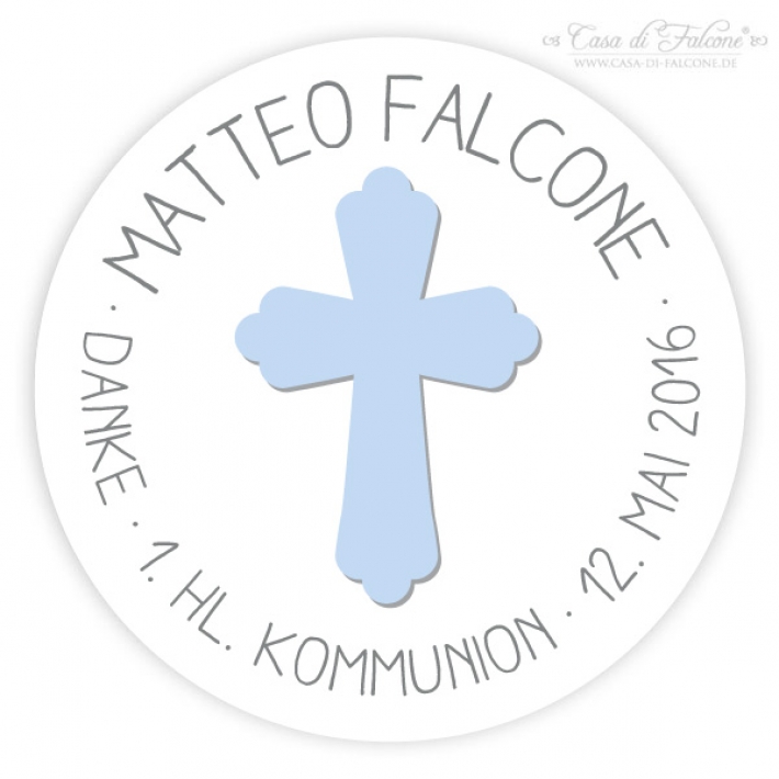 Kommunion Aufkleber Kreuz