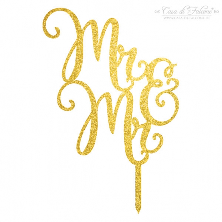 Cake topper Hochzeit Mr & Mr (Mann & Mann), glitzer