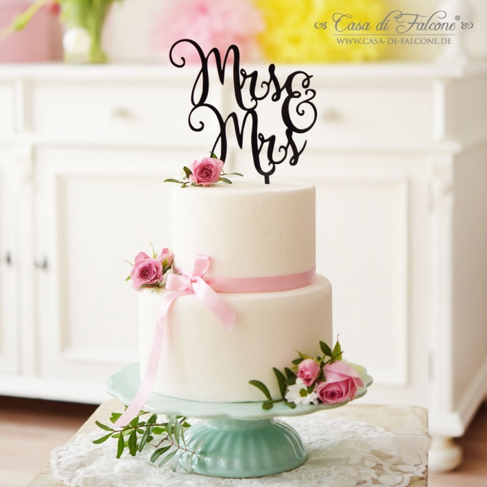 Cake topper Hochzeit Mrs & Mrs (Frau & Frau)