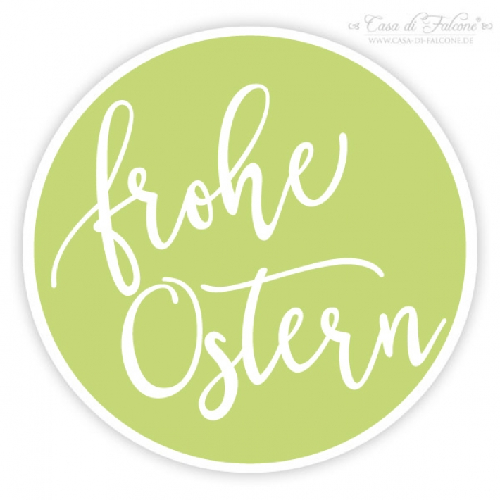 Aufkleber frohe Ostern Kalligrafie gelb, rosa, grn