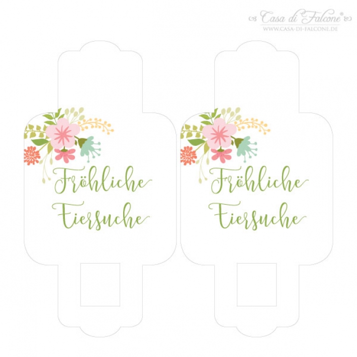 Konturensticker Eierschachtel Ostern floral