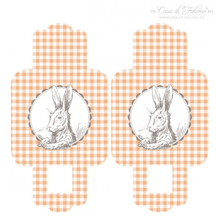 Aufkleber Ostern fr Eierschachtel, Hase Nostalgie