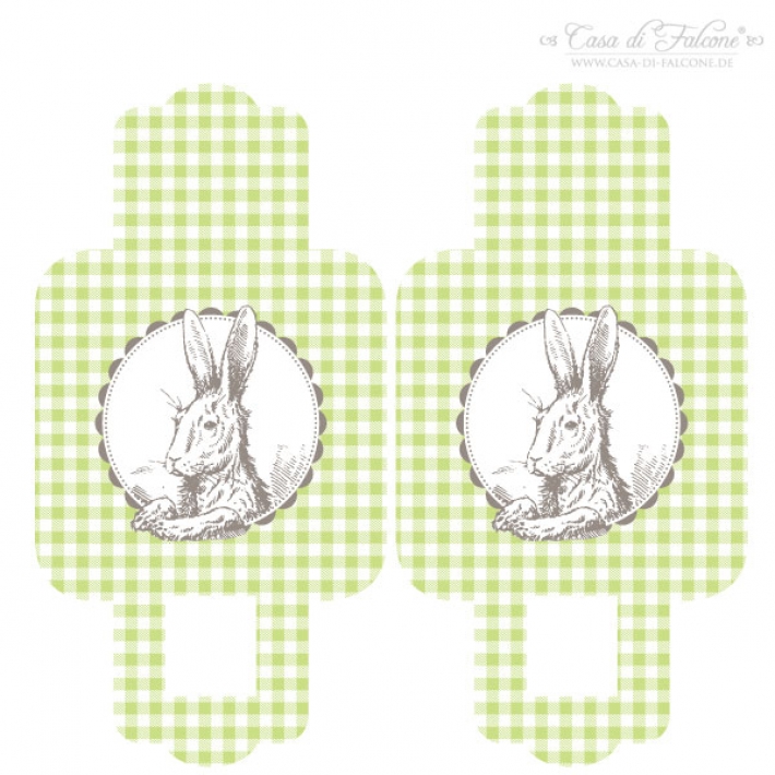 Aufkleber Ostern fr Eierschachtel, Hase Nostalgie