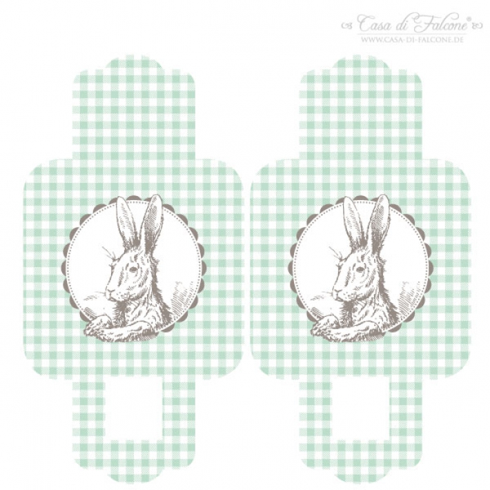 Aufkleber Ostern fr Eierschachtel, Hase Nostalgie