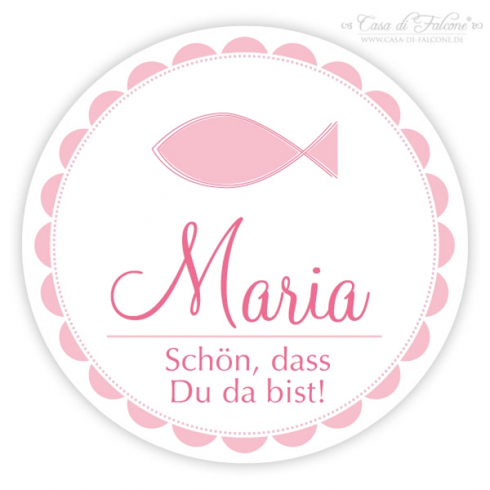 Aufkleber Tischkarte Kommunion, Fisch