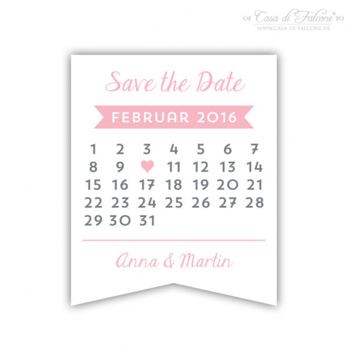 Aufkleber Save the Date Kalender