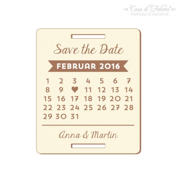 Save the Date Holzanhnger 15er Set