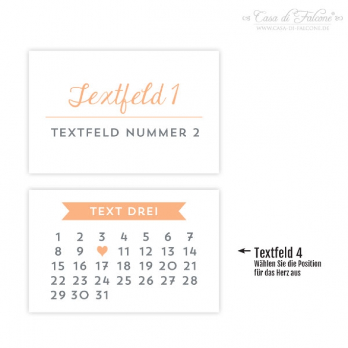 Personalisierte Save the Date Karten, Kalender