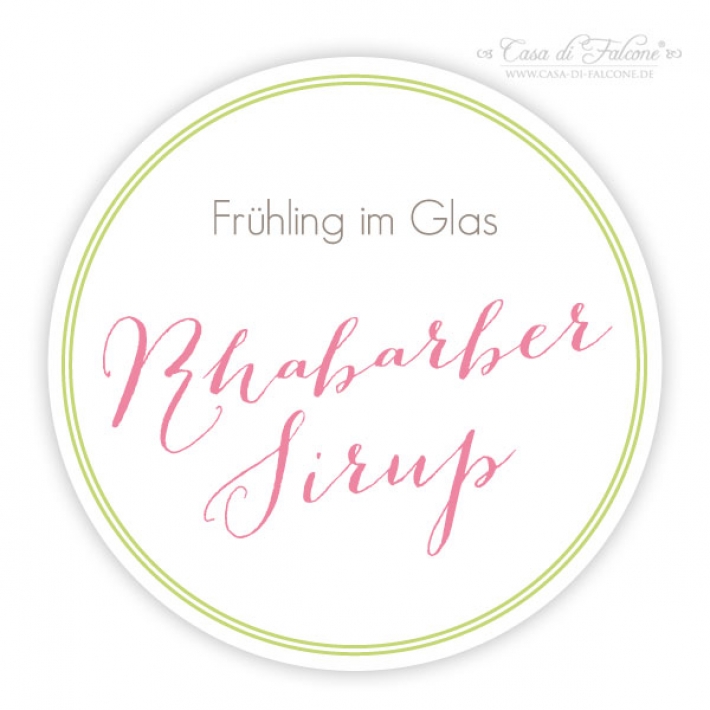 Aufkleber Rhabarber Sirup