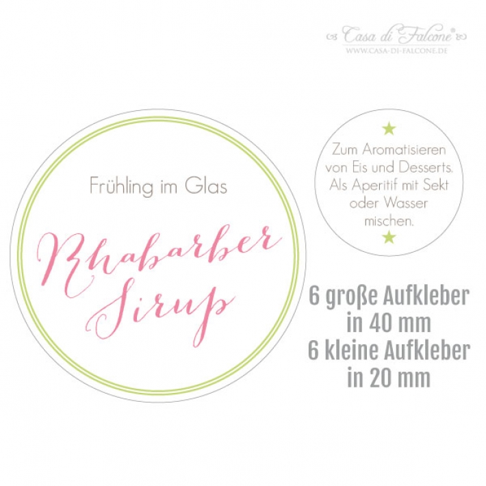 Aufkleber Rhabarber Sirup