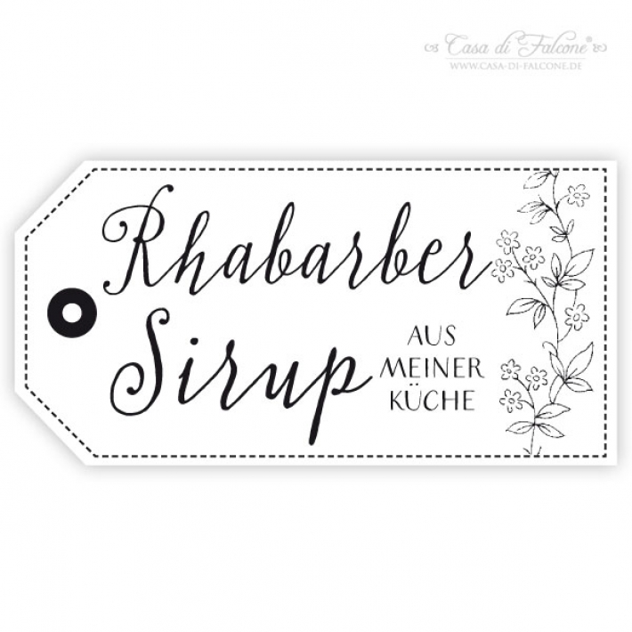 Aufkleber Rhabarbersirup Hangtag